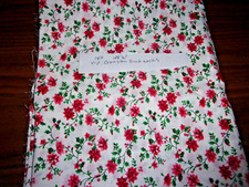VIP cranston print works fabric 1 yard 44" wide red flowers on white