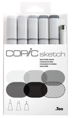 COPIC Marker sketch 6er Set ''Sketching Grays''