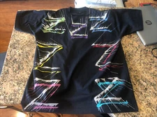 Vintage 1990s Screen Stars Best Black Paint Splattered Glitter Tshirt XL USA