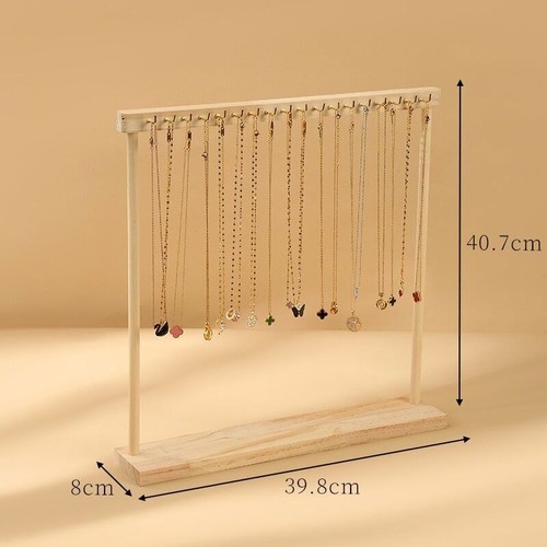 Solid Wood Necklace Display Rack Bracelet Jewelry Organizer Storage Holder - Picture 9 of 20