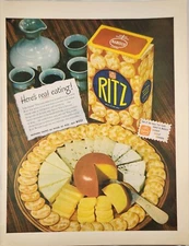 1946 Nabisco Ritz Crackers Vintage Ad heres real eating
