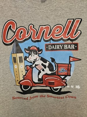 Cornell University Dairy Bar Medium Mens Gray Graphic Logo Tshirt NCAA