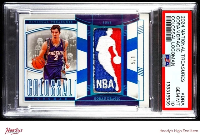 2024 National Treasures Colossal Goran Dragic GAME USED LOGOMAN PATCH /8 PSA 10
