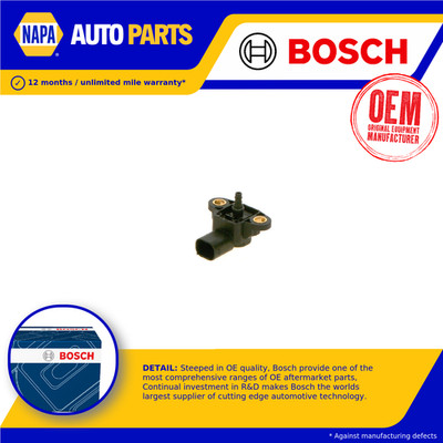 MAP Sensor fits MERCEDES C250 1.8 2.2D 08 to 18 Manifold Pressure Genuine Bosch