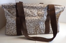 Thirty-One Medium Utility Tote Bag Grey  Brown 18" L x 9.5" D x 10" D