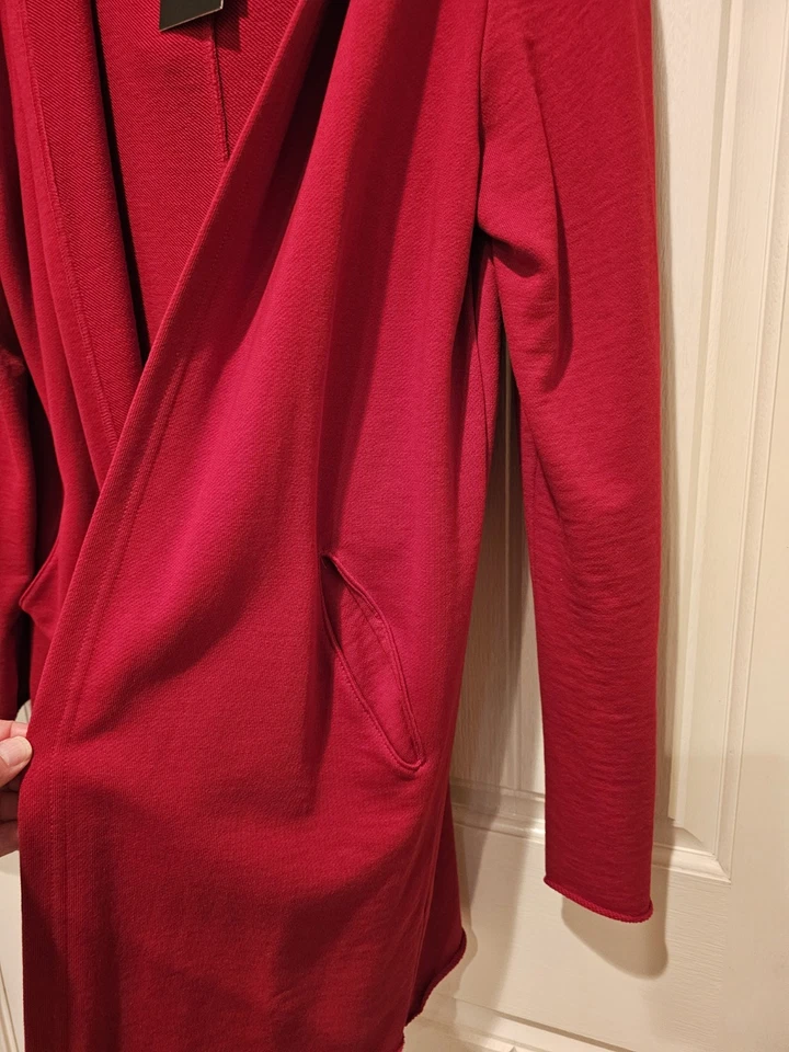 Cárdigan con Capucha Zara Hombre Rojo Frente Abierto Drapeado Ropa de Calle con Bolsillos-Med Para Hombre Foto 2 de 4