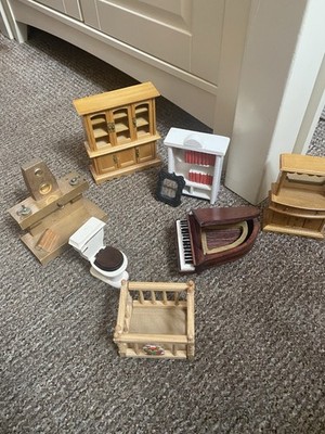 Vintage Holz Puppenhaus Möbel Konvolut