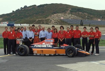 Olivier Grouillard the Osella team pose with Grouillard's Osella F- Old Photo 1