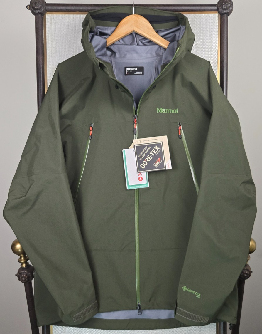 MARMOT GORE TEX PRO New $650 Mens Large Full Zip Hooded Shell