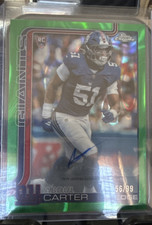 Topps 2025 Topps Chrome Abdul Carter Rookie Auto Green /99 RA-AC Giants NFL