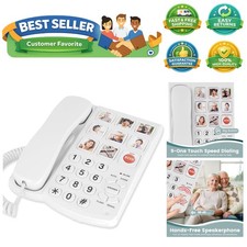 Visually Impaired Friendly Landline Phone - Adjustable Volume  SOS Button