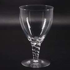 Orrefors Spiral Clear Water Goblet 5 1/4" Clear Vintage MCM Crystal Glass Sweden