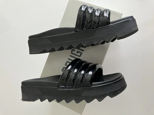 COUGAR PRATO Black Platform Flatform Slide Mule Slip On Lug Sole Sandal 11 EUC !