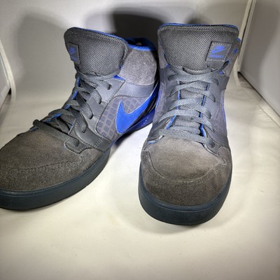 Nike Mogan Mid 3 Shoes Blue Gray Mens Size 9.5 Skater Swoosh Air