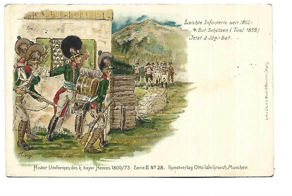 ALLEMAGNE HISTOR UNIFORMEN DES BAYER HEERES 1800/73 LEICHTE INFANTERIE SEIT 1805 - Photo 1/1