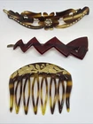 VINTAGE FRENCH HAIR BARRETTES COMBS HAIR Jewelry ACCESSORIES LOT 3