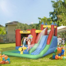 Kids Bouncy Castle with Slide Water Pool Climbing Wall & Trampoline W/ Inflator