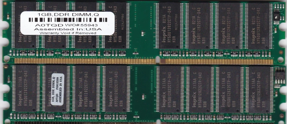2GB 2x1GB PC-3200 PNY BRAND DDR-400 RAM MEMORY KIT A0TQD HYNIX CHIPS DDR1 PC3200 - Image 3 of 4