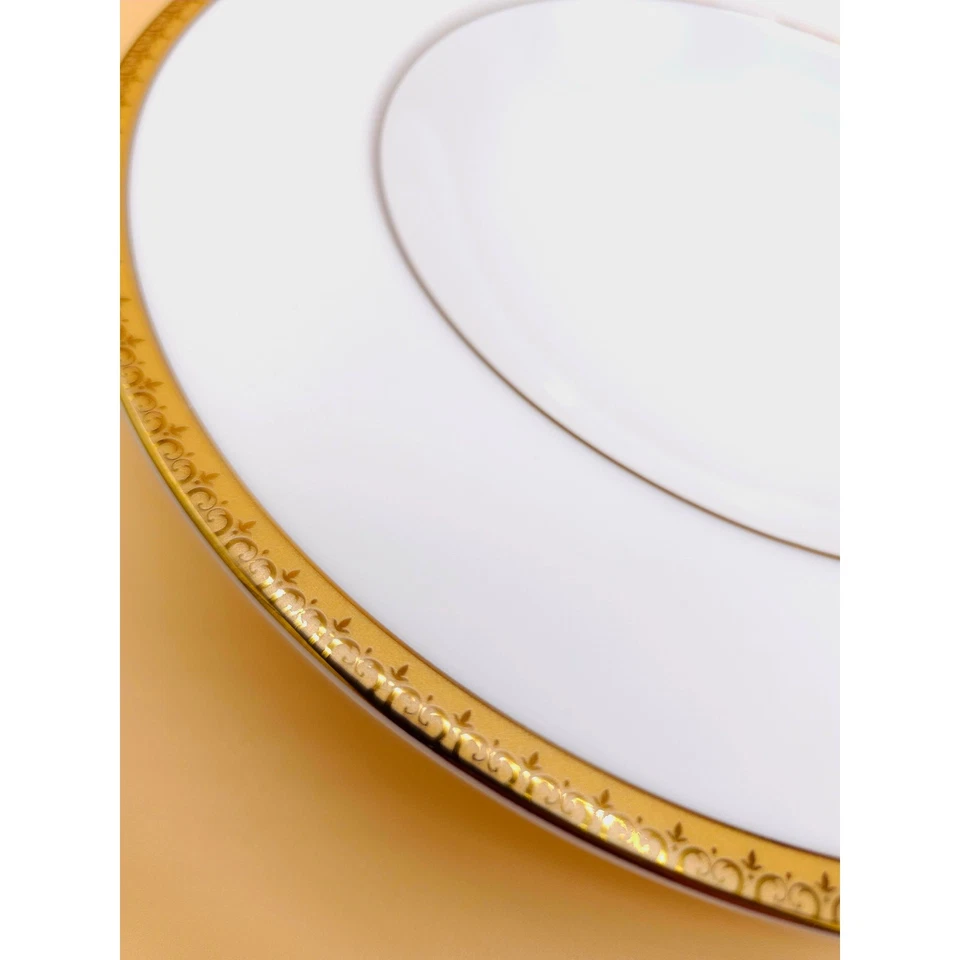 Набор из 4 золотых 9,6-дюймовых белых фарфоровых суповых чаш Charter Club Soup Bowls Grand Buffet - Изображение 4 из 4