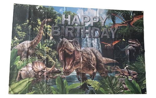 Dinosaur Birthday Backdrop Large 6x4 Wall Banner T-Rex Jungle Party Decoration