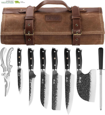 PRO Chef Knife Set, Hand Forged Meat Boning Carving Cleaver Butcher Knife, High