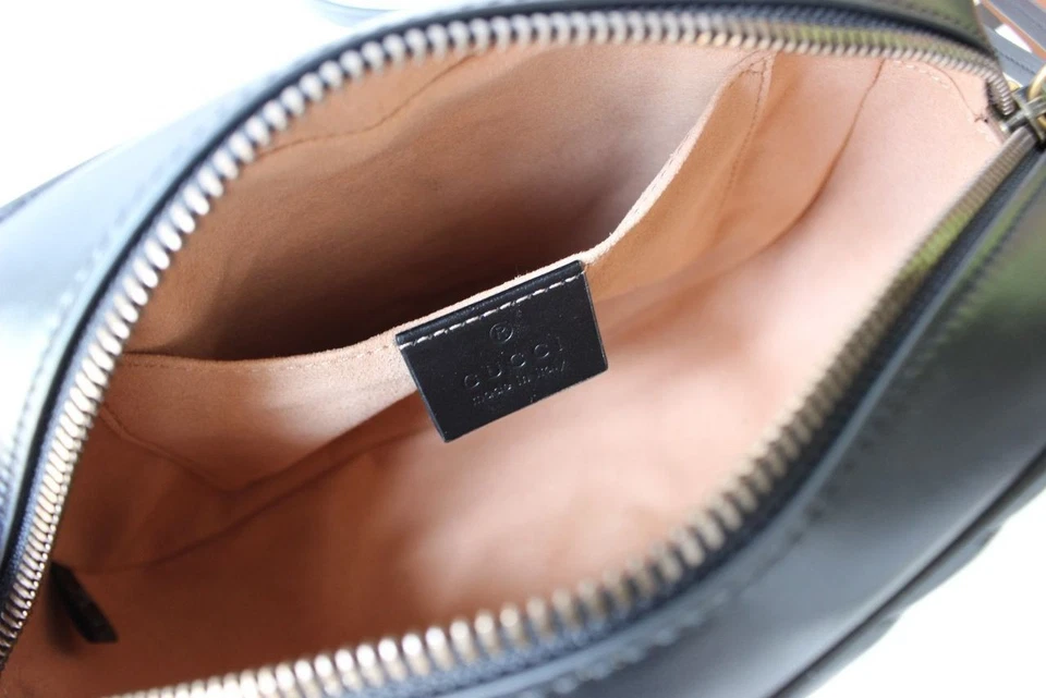 Gucci Marmont Black Leather Small Camera Crossbody Shoulder Bag Handbag Purse - Image 4 of 4