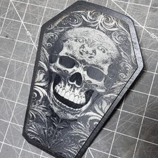 Laser sugarkull AI coffin lid art cut etched wooden digital wall 5x7 sarcafago