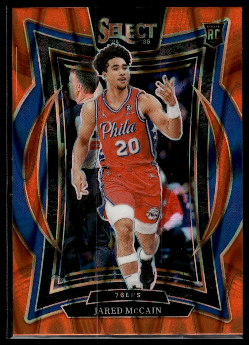 2024-25 Panini Select #82 Jared McCain Orange Tectonic Prizm Rookie