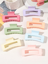 7 Pcs Big Hair Claw Clips 3.4" Non-Slip Big Square Matte for Women Girls, Strong