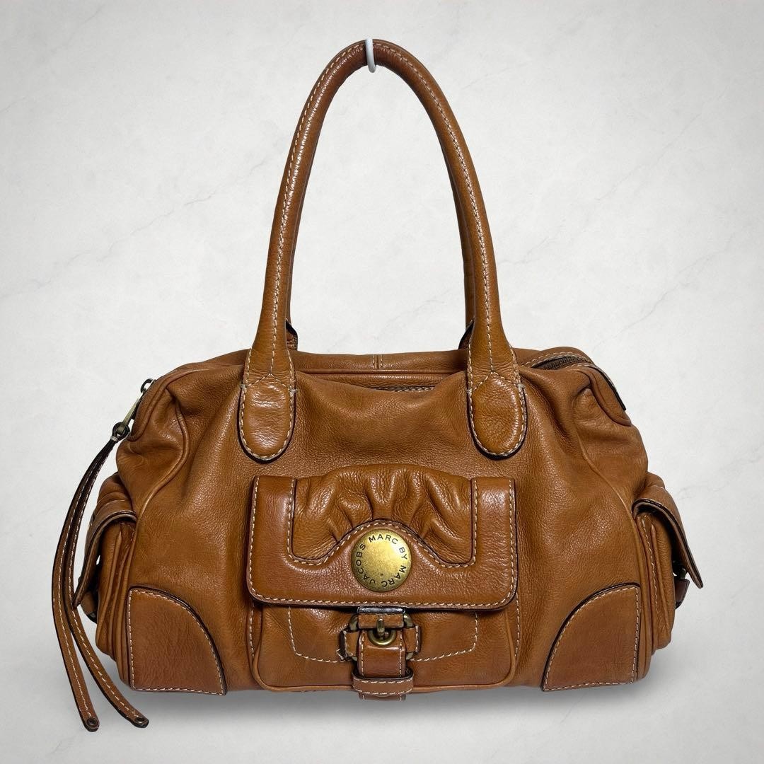 Marc by Marc Jacobs borsa classica tote y2k 00s archivio vintage pelle marrone