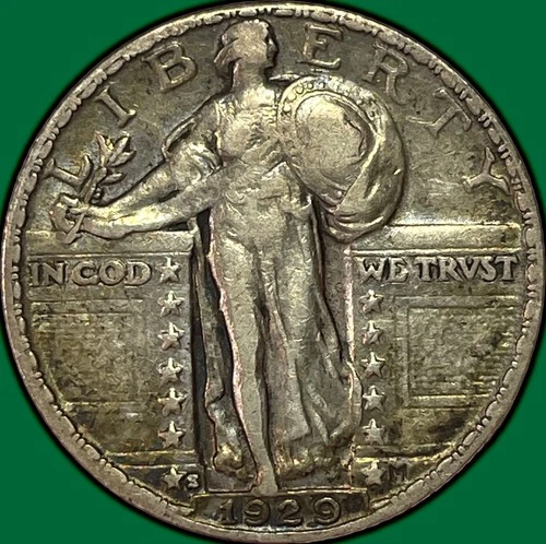 1929-S Standing Liberty Quarter Extremely Fine XF Coin #35194