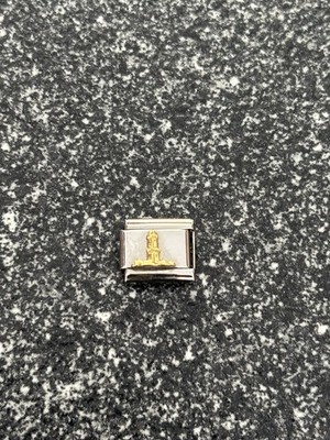 Original nomination modular Charm Faro lighthouse 18 KT stainless steel Italy