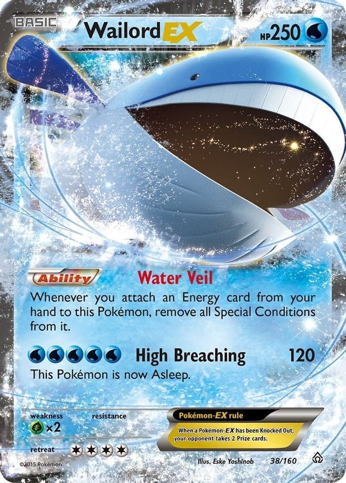 Wailord EX - 38/160 - Pokemon Primal Clash XY Ultra Rare Card NM