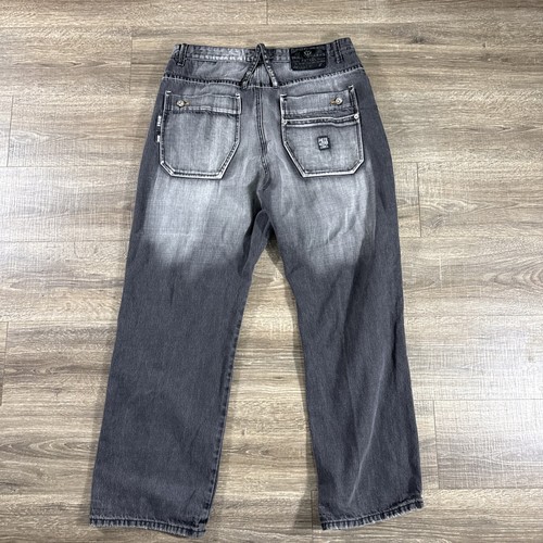 Vintage Akademiks Mens Jeans 38x32 Baggy Loose Wide Leg 90s Y2K Skater hip hop - Picture 14 of 19