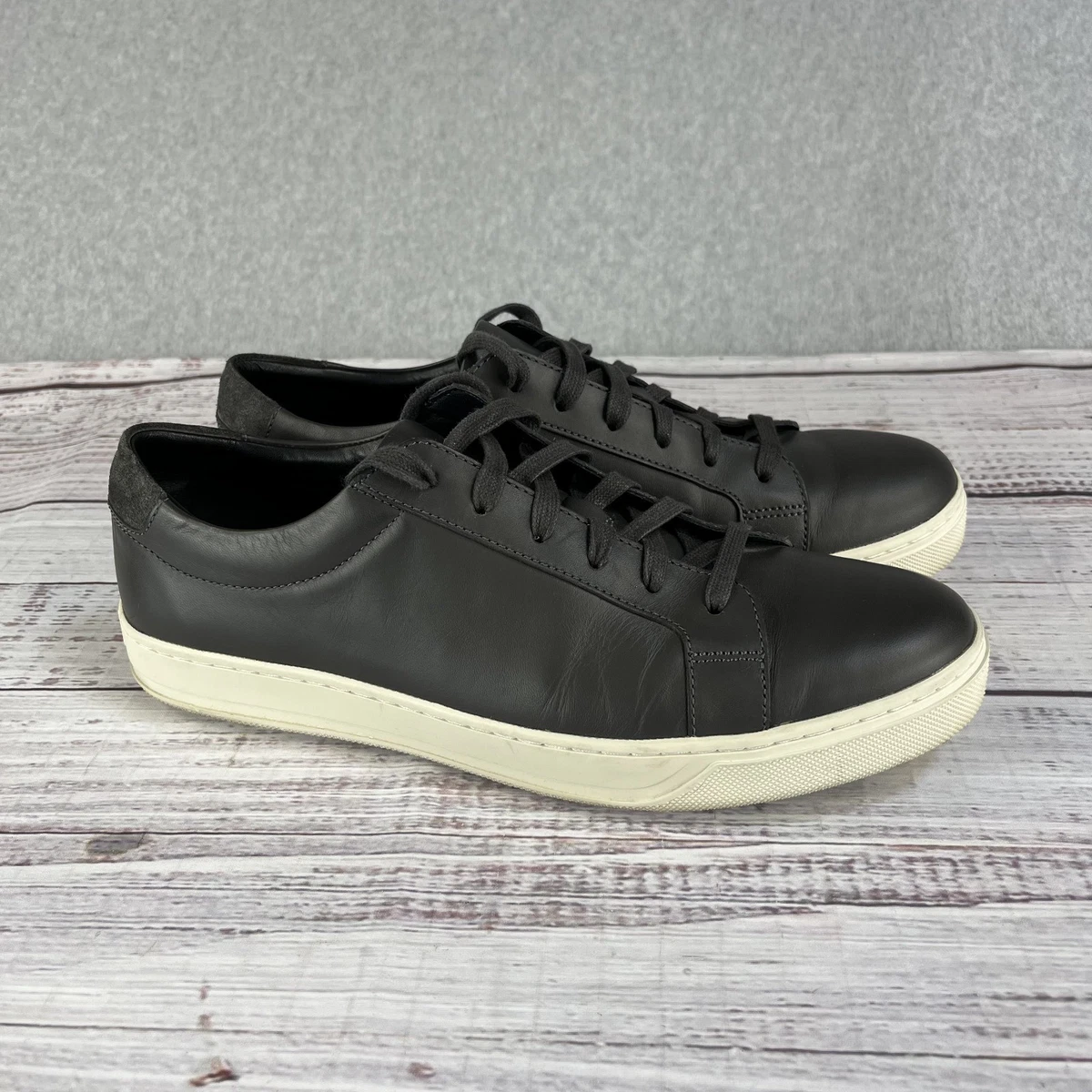 Vince. Men\'s Black Low Top Sneakers‎ Shoes Size EU 45 US 12 Leather VINCE Mens 12 US 46 EU Black Woven Leather Lace Up Casual  main image 3