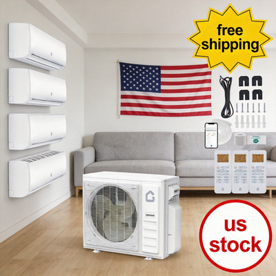 4 Zone Mini Split 35000BTU Ac/Heating System 9K+9K+12K+18K Air Conditioner 230V