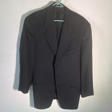 MANI by Giorgio Armani VTG Black Virgin Wool blazer 39R Single-Breasted 3-Button
