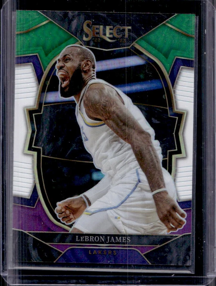 2022-23 Select LeBron James Green White Purple Prizm Concourse #26