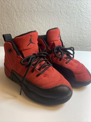 Jordan 12 Retro Mid Reverse Flu Game Kids Size 12C EUC