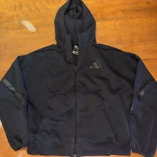 adidas Z.N.E Full-Zip Hooded Track Jacket Black Sz M