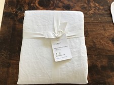 Pottery Barn Belgian Flax Linen Duvet Cover White size Full/Queen. Brand new