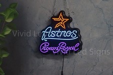 10" Vivid LED Houston Astros Neon Sign Light Lamp Garage Wall