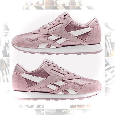 REEBOK | 6.5 / 7.5 | Lilac Nylon Classic Suede Sneaker Silver Stripes MSRP$125