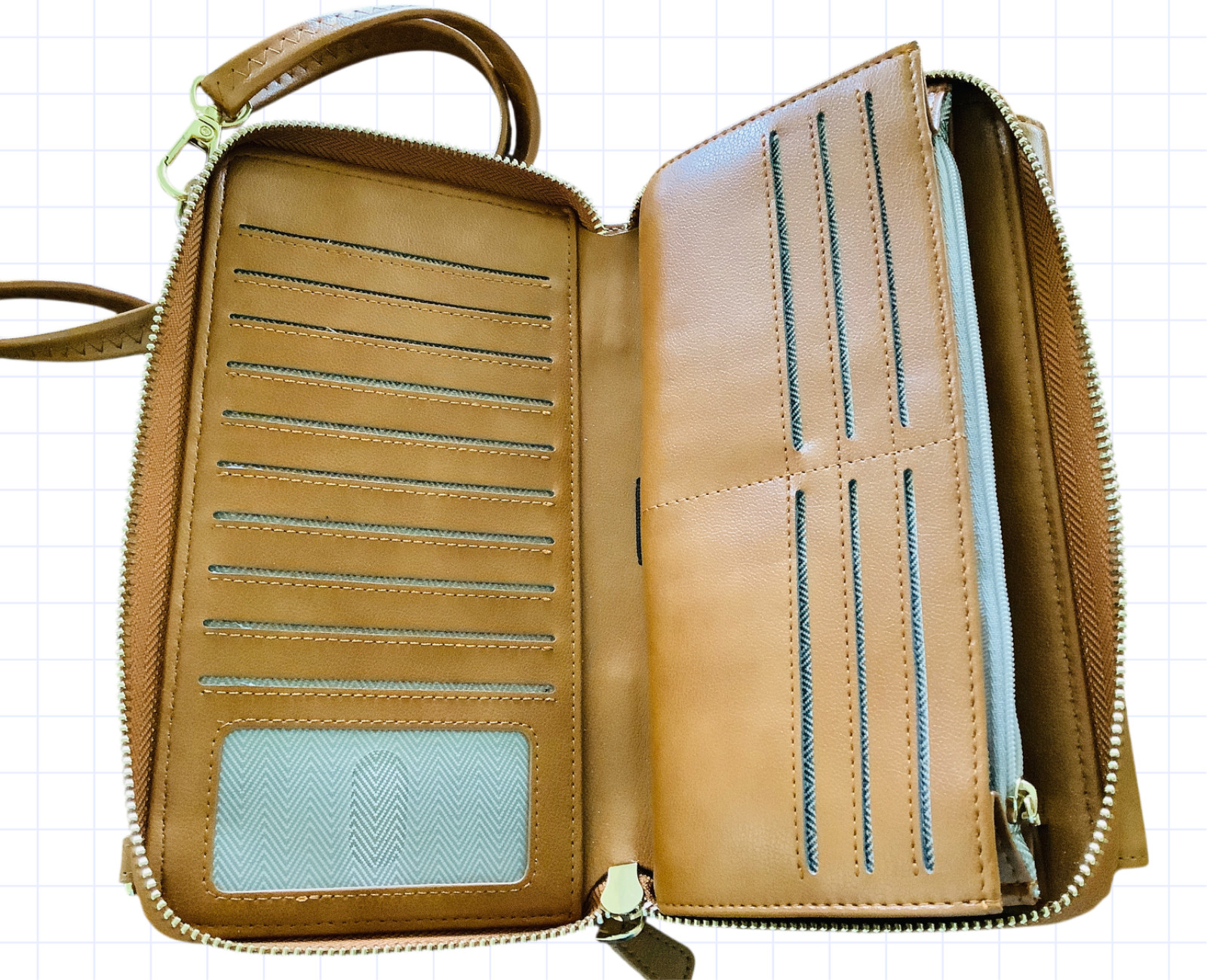 RONSIN Wristlet Orhanizer Wallet Crossbody Bag Vegan Leather RFID Blocking