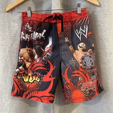WWE Swim Trunks Shorts Boys Size Small 6/7 Raw Cena Bautista Orton Michaels