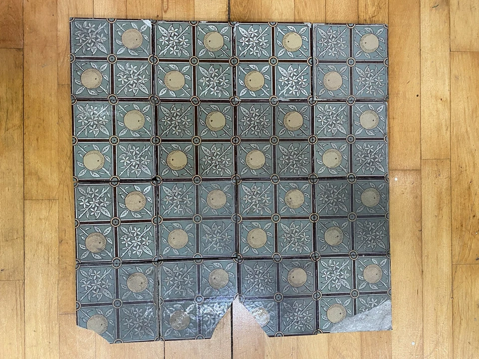 Mintons Arts And Crafts Oranges & Blossom Tiles x 16.                      #6988 - Image 2 of 4