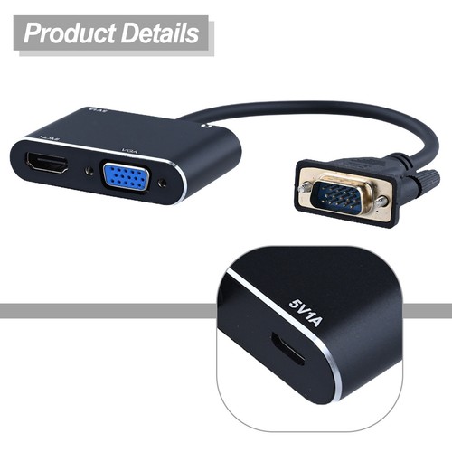Adaptateur compatible VGA double écran pour jeux de travail et multimédia - Afbeelding 2 van 19