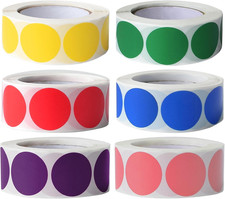 3000 Pieces 1 Inch round Color Coding Labels Writable Circle Dot Labels Self Adh