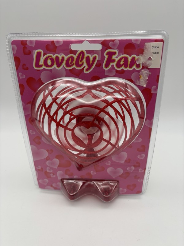 Red Heart Shaped Battery Operated Fan
