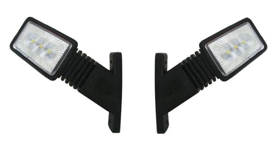 2 x 12-24V 6 LEDs luz marcadora rojo blanco para Iveco DAF FORD VOLVO camionetas - Imagen 2 de 4